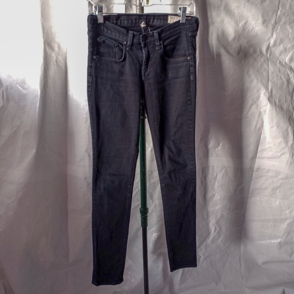 Final Sale - RAG & BONE Cate Mid-Rise Skinny Jeans in Coal - Picture 2 of 6